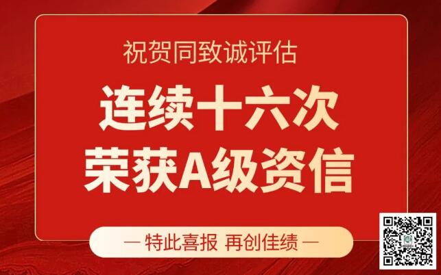 喜報(bào)-連續(xù)十六次榮獲A級(jí)資信評價(jià)